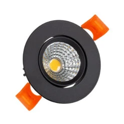 Round Expert Colour 15W Cool White COB LED Adjustable Downlight Cutout 90mm - Black