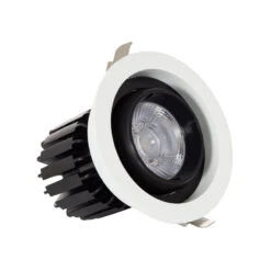 Round Expert Colour 18W Cool White COB LED Adjustable Downlight Cutout 115mm - Black & White