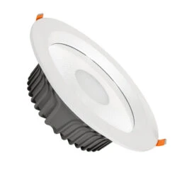 Round 30W Cool White COB LED Downlight Cutout 200mm - White