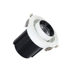 Round 12W Cool White LED Adjustable Downlight Sanaqi Cutout 75mm With LIFUD Driver - Black & White