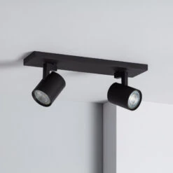 Edit Gylu 2 Light Wall Spotlight Plate - Black -LumiCraft Sales Store E1842 008