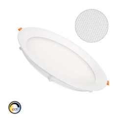 Slim Round 20W Microprismatic Selectable White LED Downlight Cutout 205mm LIFUD Driver - White