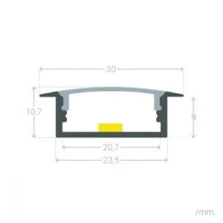 2M Recessed Aluminium Profile With Continuous Translucent Cover For Double Length LED Strip -LumiCraft Sales Store E27013 04
