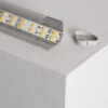 2M Aluminium Corner Profile With Continuous Circular Transparent Cover For LED Strips Up To 20mm