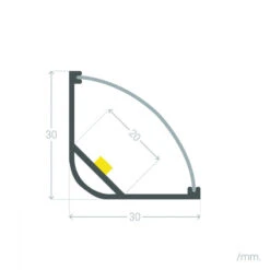 2M Aluminium Corner Profile With Continuous Circular Translucent Cover For LED Strips Up To 20mm -LumiCraft Sales Store E27050 05