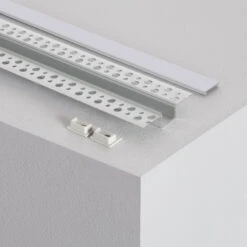 2M Integrated Plaster/Plasterboard Aluminium Profile With Continous Translucent Cover For LED Strips Up To 15mm -LumiCraft Sales Store E28701 03