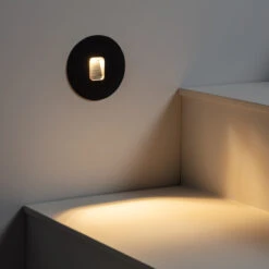 Edit Grasset Warm White LED Round Wall Light - Black -LumiCraft Sales Store E2959 03