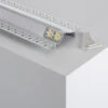 1M Recessed Aluminium Profile For Plasterboard With Continuous Translucent Cover