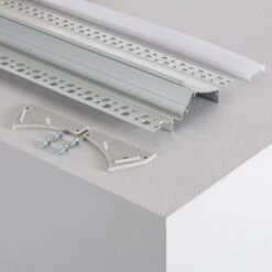 1M Recessed Aluminium Profile For Plasterboard With Continuous Translucent Cover -LumiCraft Sales Store E30507 05