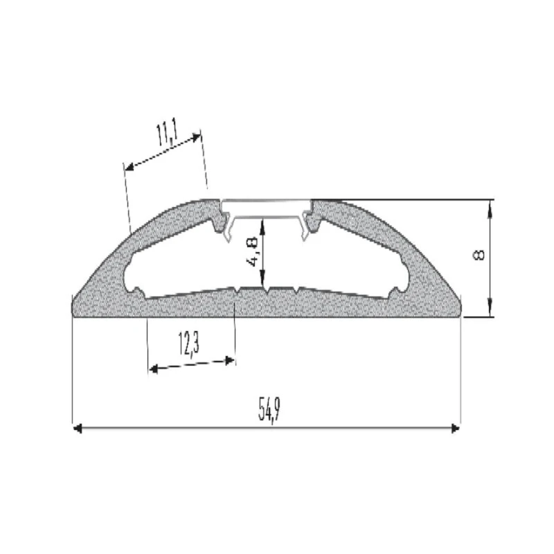 2M Black Semi-circular Aluminium Surface Profile With Translucide Cover For Double LED Strips Up To 12mm 6 2M Black Semi-circular Aluminium Surface Profile With Translucide Cover For Double LED Strips Up To 12mm - Image 4