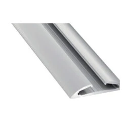 2M Grey Semi-circular Aluminium Surface Profile With Transparent Cover For Double LED Strips Up To 12mm