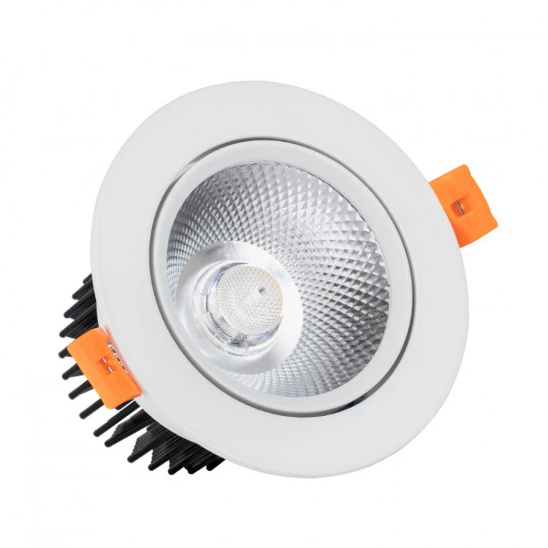Round 12W Dimmable Warm White COB LED Adjustable Downlight Cutout 90mm - White 3 Round 12W Dimmable Warm White COB LED Adjustable Downlight Cutout 90mm - White