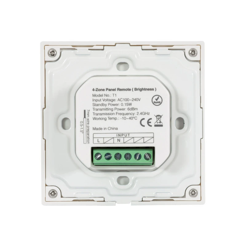 Wall Mounted RF Remote For LED Monchrome 4 RF Zone Dimmers Mi Boxer T1 5 Wall Mounted RF Remote For LED Monchrome 4 RF Zone Dimmers Mi Boxer T1 - Image 3