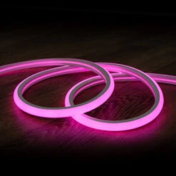 5m Kit Pink Dimmable 220V AC Semicircular LED Neon Strip 120LED/m IP67 Cut At Every 100cm