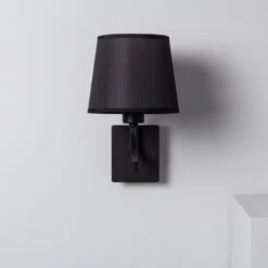 Edit Kuombi Metal Wall Light With Fabric Shade - Black -LumiCraft Sales Store E3813 007