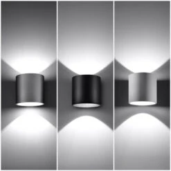 Sollux Orbis 1 Spotlight Aluminium Up & Down Wall Light - Black -LumiCraft Sales Store E3906 006