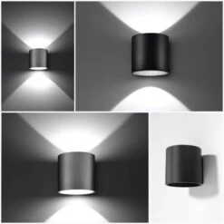 Sollux Orbis 1 Spotlight Aluminium Up & Down Wall Light - Black -LumiCraft Sales Store E3906 007
