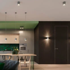 Sollux Orbis 1 Spotlight Aluminium Up & Down Wall Light - Grey -LumiCraft Sales Store E3907 004