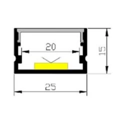 2m Surface Aluminium Profile For 20mm Wide LED Stirp -LumiCraft Sales Store E39098 04