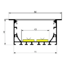 2m Recessed Aluminium Profile For 45mm Wide LED Strip -LumiCraft Sales Store E39106 06