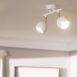 Edit Ates 2 Light Adjustable Ceiling Spotlight Bar - White -LumiCraft Sales Store E3920 002