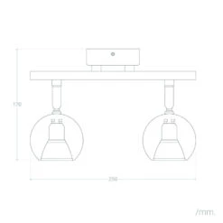 Edit Ates 2 Light Adjustable Ceiling Spotlight Bar - White -LumiCraft Sales Store E3920 008