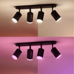 Philips RGBW Colour Changing LED Hue Fugato 4 Light Ceiling Spotlight - Black -LumiCraft Sales Store E3952 003