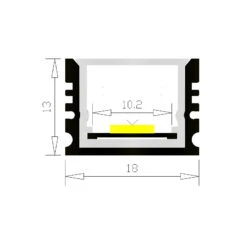 2m Aluminium Profile For 10mm Wide LED Strip -LumiCraft Sales Store E40765 04