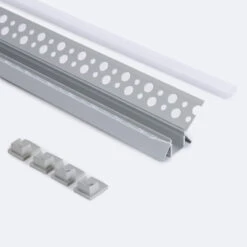 2m Recessed Plasterboard Corner Aluminium Profile For 9mm Wide LED Strip -LumiCraft Sales Store E41385 02