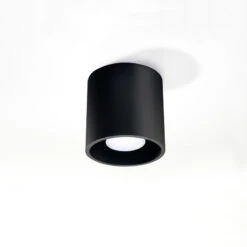 Sollux Orbis Single Spotlight Aluminium Ceiling Light - Black