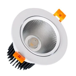 Round Expert Colour 15W Warm White COB LED Adjustable Downlight Cutout 90mm - White