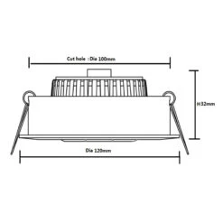 Round Ultraslim Expert Colour 15W Daylight COB LED Adjustable Downlight Cutout 100mm LIFUD -White -LumiCraft Sales Store E4684 007
