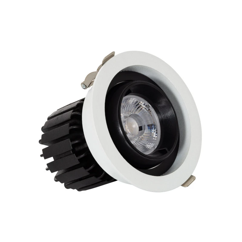 Round Expert Colour 12W Warm White COB LED Adjustable Downlight Cutout 100mm - Black & White 3 Round Expert Colour 12W Warm White COB LED Adjustable Downlight Cutout 100mm - Black & White
