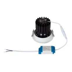 Round Expert Colour 12W Daylight COB LED Adjustable Downlight Cutout 100mm - Black & White -LumiCraft Sales Store E4690 004