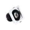 Square Expert Colour 7W Warm White COB LED Adjustable Downlight Cutout 82x82mm - Black & White