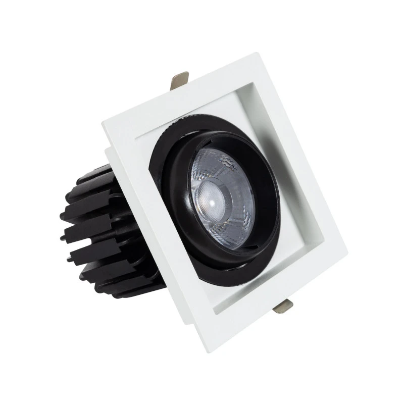 Square Expert Colour 18W Cool White COB LED Adjustable Downlight Cutout 125x125mm - Black & White 3 Square Expert Colour 18W Cool White COB LED Adjustable Downlight Cutout 125x125mm - Black & White