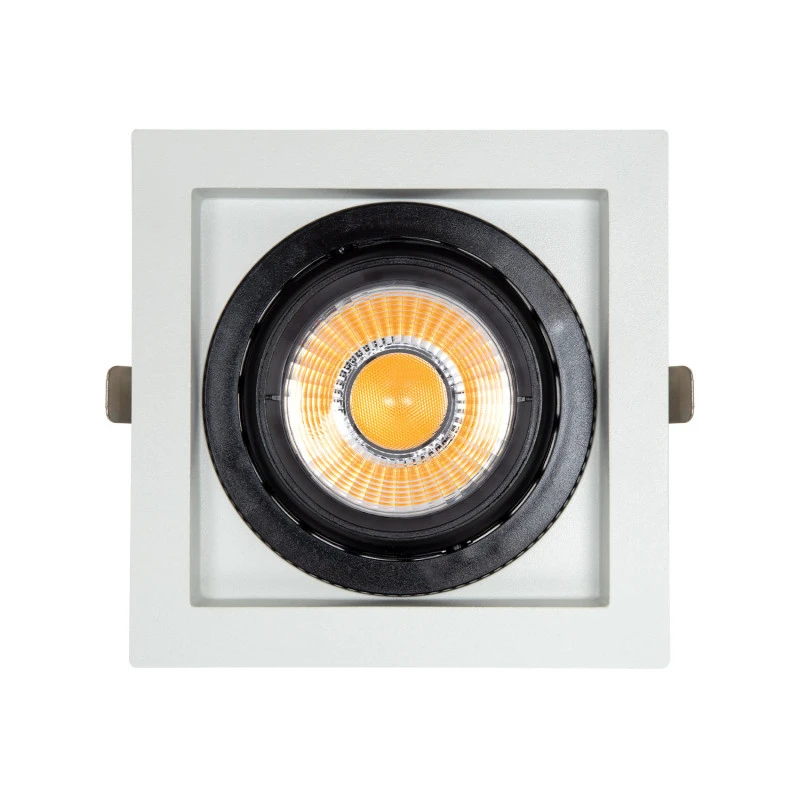 Square Expert Colour 18W Cool White COB LED Adjustable Downlight Cutout 125x125mm - Black & White 4 Square Expert Colour 18W Cool White COB LED Adjustable Downlight Cutout 125x125mm - Black & White - Image 2