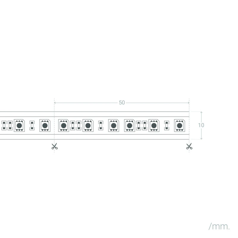 5m Cool White 12V DC LED Strip 60LED/m 10mm Wide Cut At Every 5cm IP65 9 5m Cool White 12V DC LED Strip 60LED/m 10mm Wide Cut At Every 5cm IP65 - Image 7