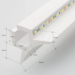 2m Lighting Coving For LED Strip Double Arch -LumiCraft Sales Store E7610 06